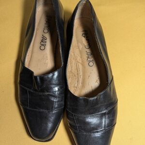 Franco Sarto Black Leather Women's Slip-On Flats
